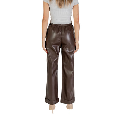 Pantalones casuales de poliéster marrón Liu Jo