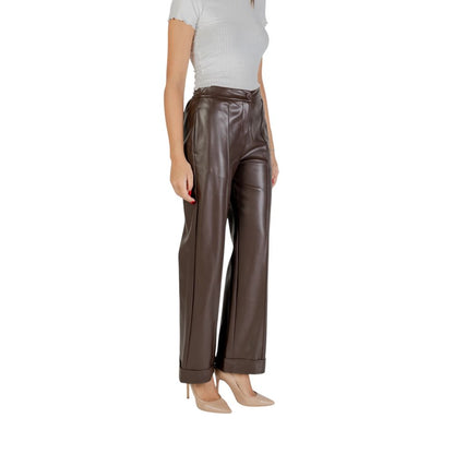 Pantalones casuales de poliéster marrón Liu Jo
