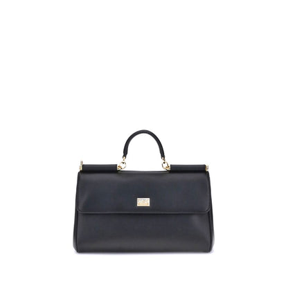 Bolso de Hombro de Piel de Becerro Negra Bos Taurus Dolce & Gabbana