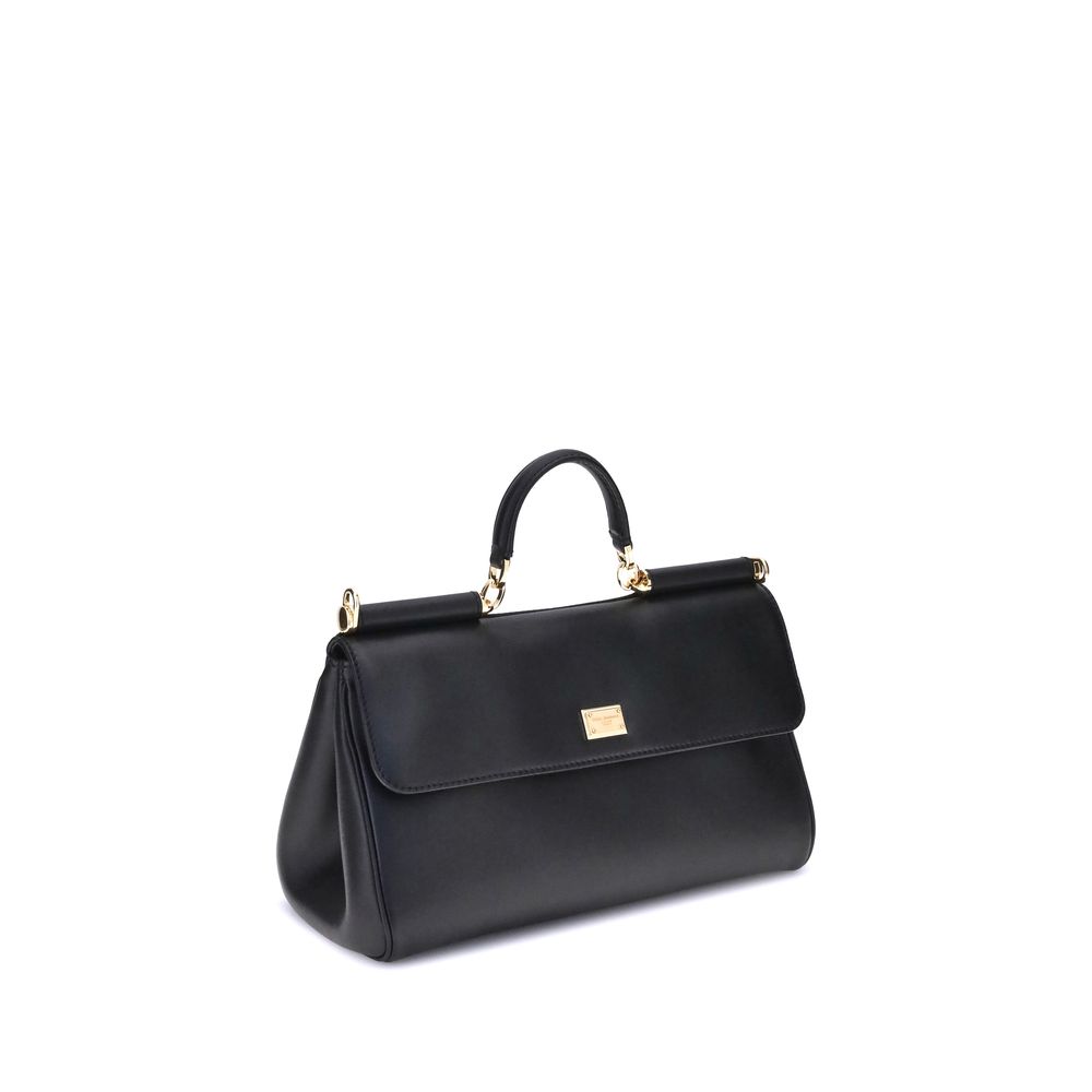 Bolso de Hombro de Piel de Becerro Negra Bos Taurus Dolce & Gabbana