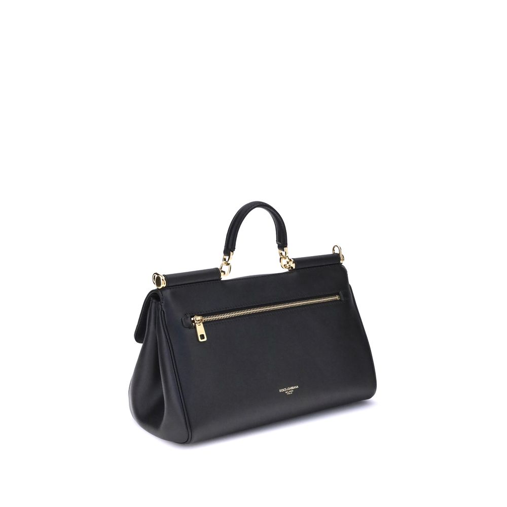 Bolso de Hombro de Piel de Becerro Negra Bos Taurus Dolce & Gabbana