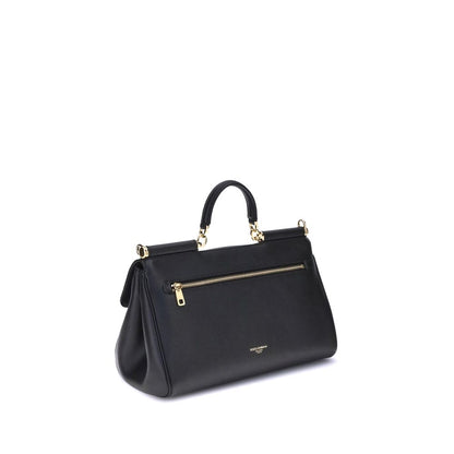 Bolso de Hombro de Piel de Becerro Negra Bos Taurus Dolce & Gabbana
