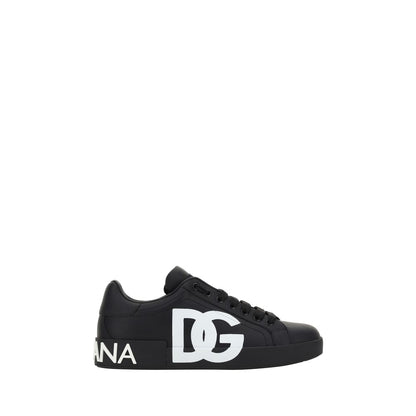 Zapatillas De Cuero De VacunoNegra Dolce & Gabbana Bos Taurus