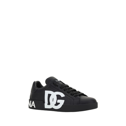 Zapatillas De Cuero De VacunoNegra Dolce & Gabbana Bos Taurus