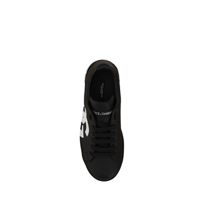 Zapatillas De Cuero De VacunoNegra Dolce & Gabbana Bos Taurus