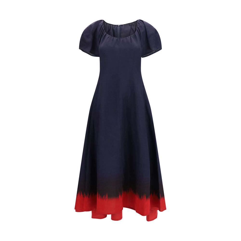 Vestido casual de viscosa azul Tory Burch