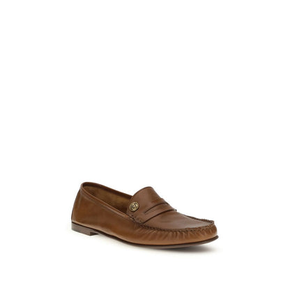 Mocasines sin cordones Versace de piel de becerro marrón Bos Taurus