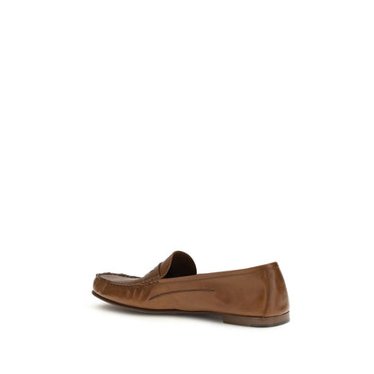 Mocasines sin cordones Versace de piel de becerro marrón Bos Taurus