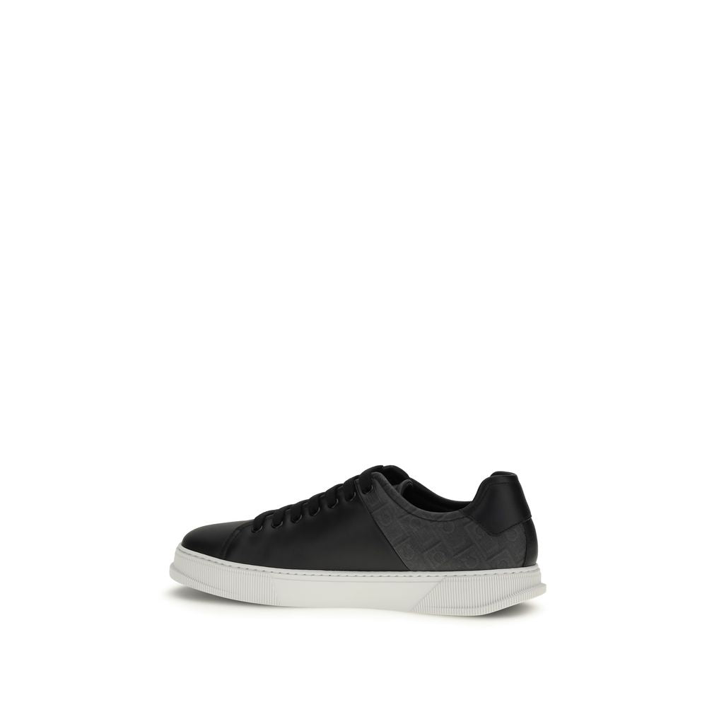 Zapatillas Bajas Ferragamo de Piel de Becerro Negra Bos Taurus