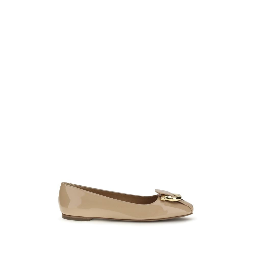 Ballerines en veau couleur beige Ferragamo collection Bos Taurus