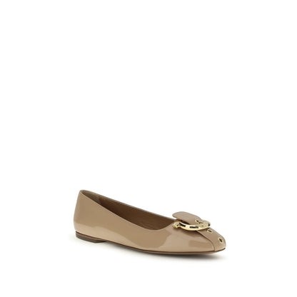 Ballerines en veau couleur beige Ferragamo collection Bos Taurus