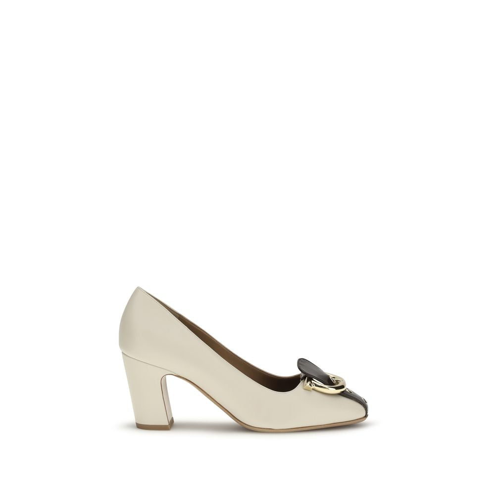 Ferragamo Zapatos De Tacón Alto En Piel De VacunoBeige Bos Taurus