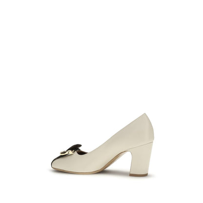 Ferragamo Zapatos De Tacón Alto En Piel De VacunoBeige Bos Taurus