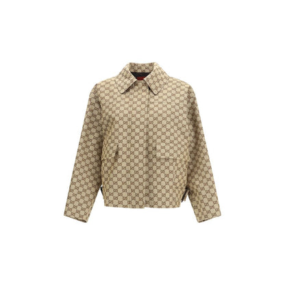 Chaqueta bomber Gucci de algodón beige
