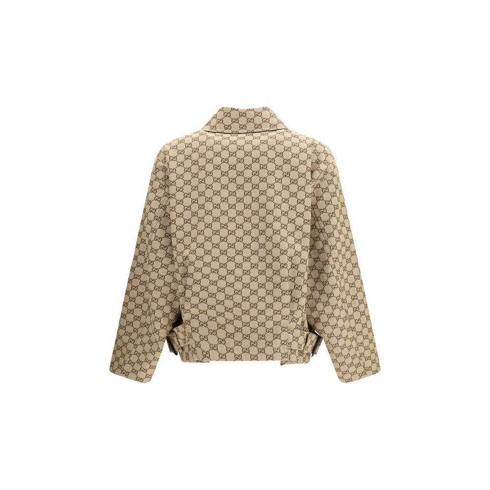 Chaqueta bomber Gucci de algodón beige