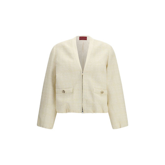 Chaqueta bomber Gucci de algodón beige