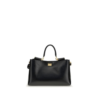 Dolce & Gabbana Bolso De Hombro En Piel De VacunoNegra Bos Taurus