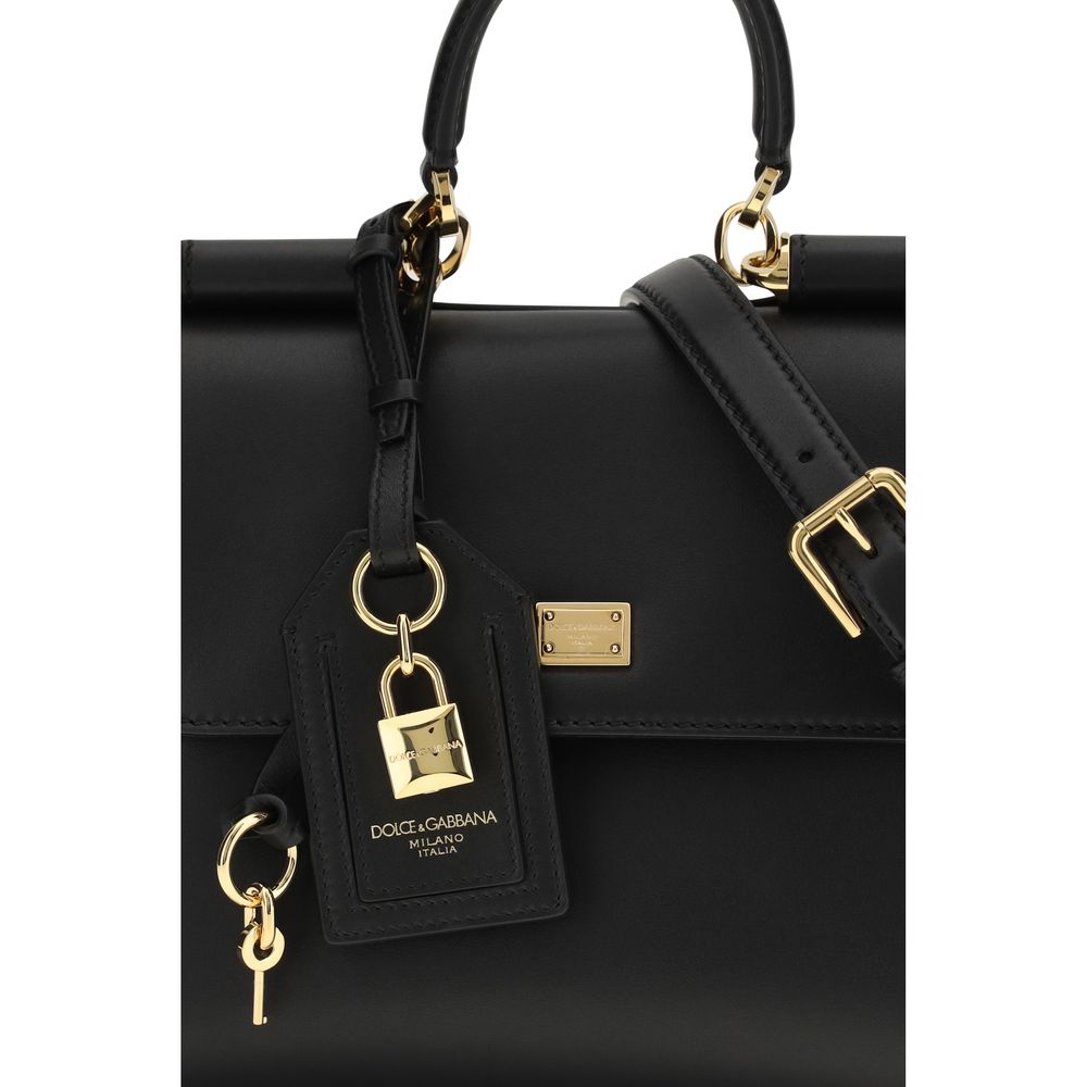 Bolso de Hombro de Piel de Becerro Negra Bos Taurus Dolce & Gabbana