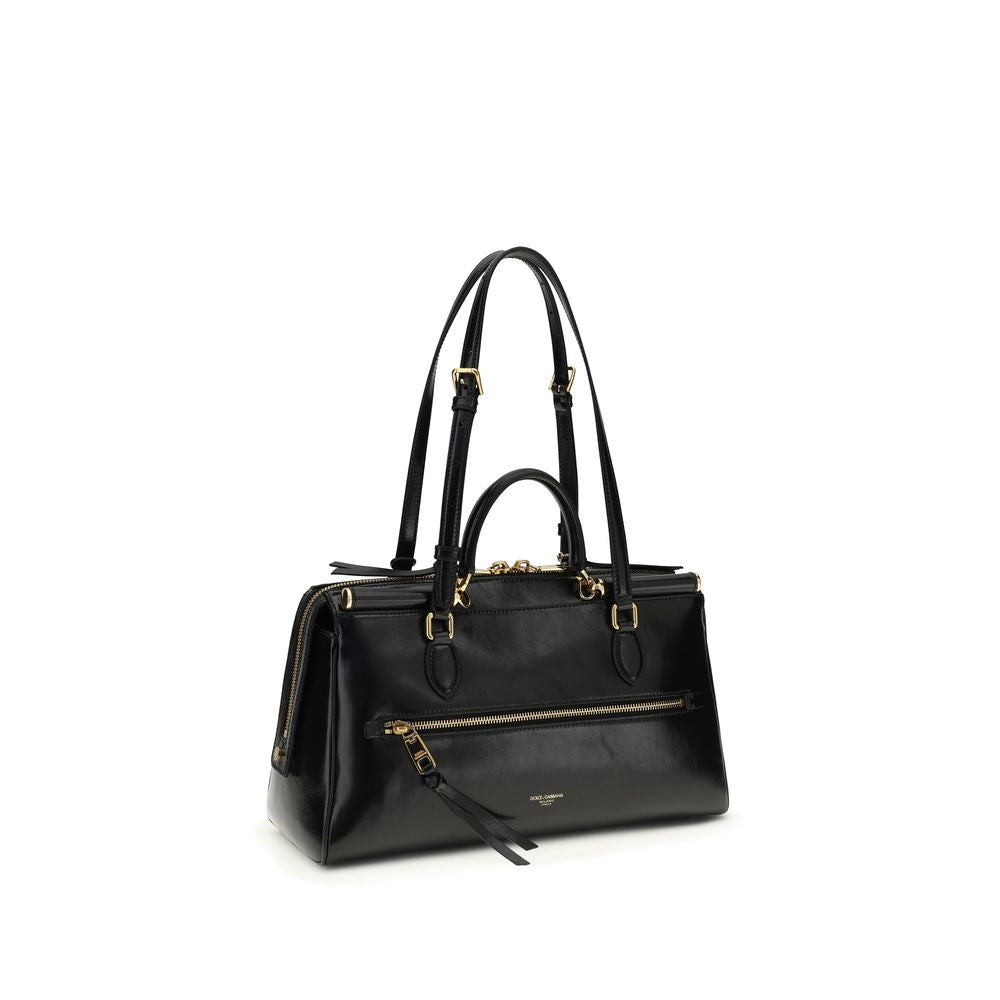 Bolso de Hombro de Piel de Becerro Negra Bos Taurus Dolce & Gabbana