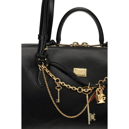 Bolso de Hombro de Piel de Becerro Negra Bos Taurus Dolce & Gabbana