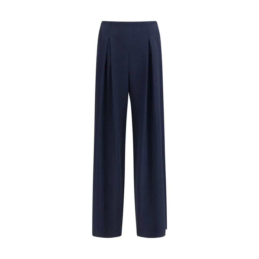 Pantalones casuales Max Mara de seda pura azul