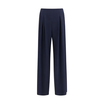 Pantalones casuales Max Mara de seda pura azul