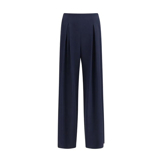 Pantalones casuales Max Mara de seda pura azul
