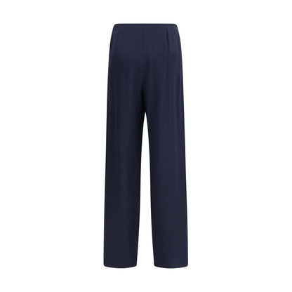 Pantalones casuales Max Mara de seda pura azul
