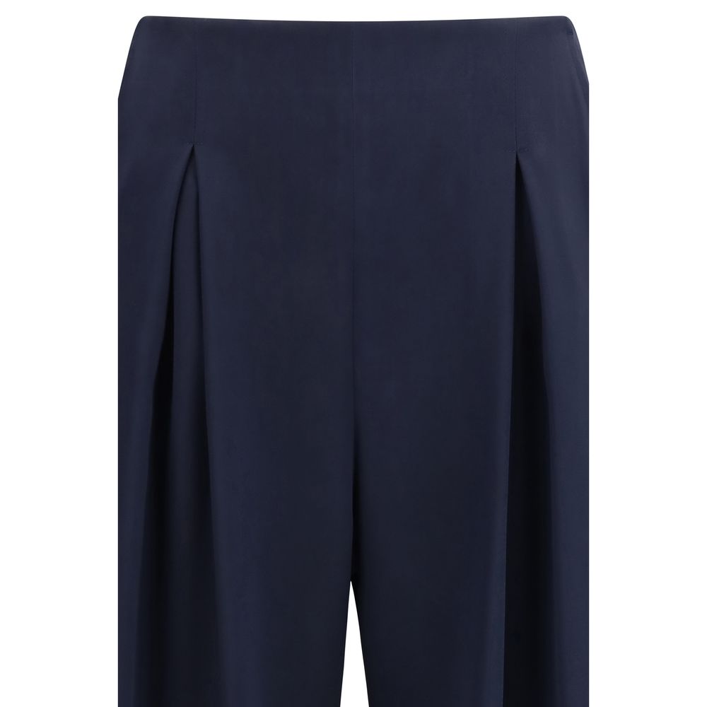 Pantalones casuales Max Mara de seda pura azul