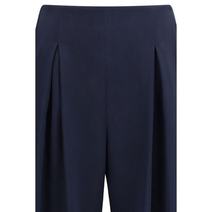 Pantalones casuales Max Mara de seda pura azul