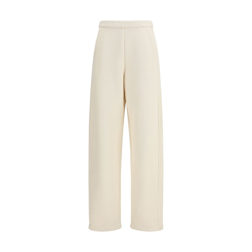 Pantalones casuales de algodón color beige puro Max Mara
