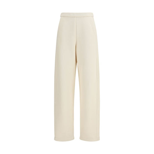 Pantalones casuales de algodón color beige puro Max Mara