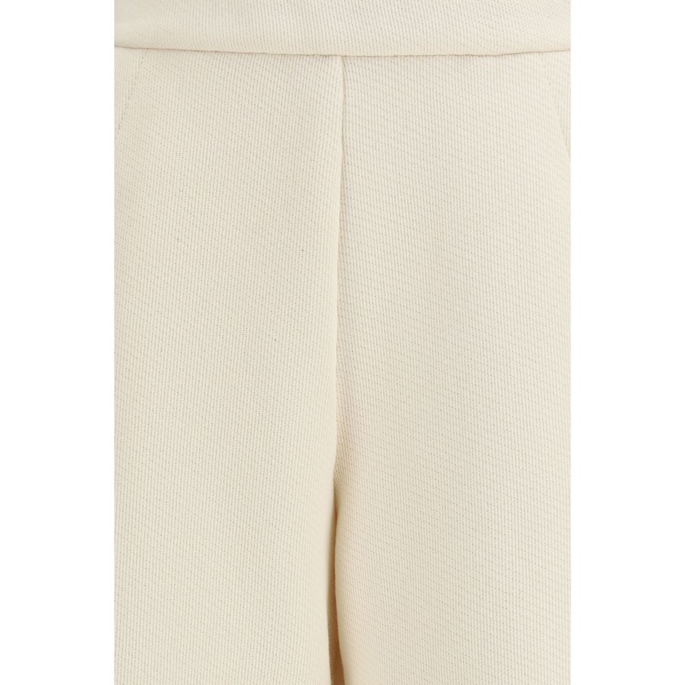Pantalones casuales de algodón color beige puro Max Mara