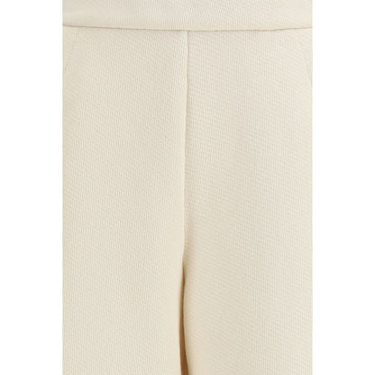 Pantalones casuales de algodón color beige puro Max Mara