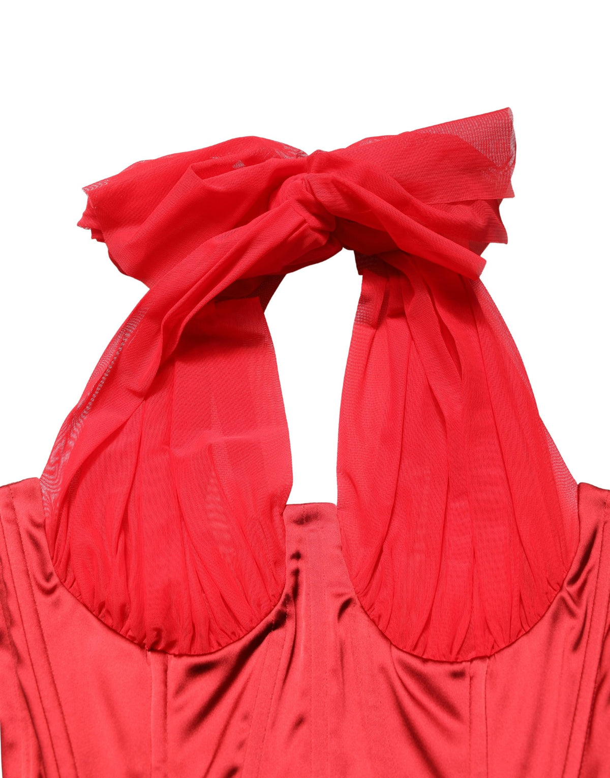 Robe fourreau rouge sans manches Dolce & Gabbana avec corset dos nu