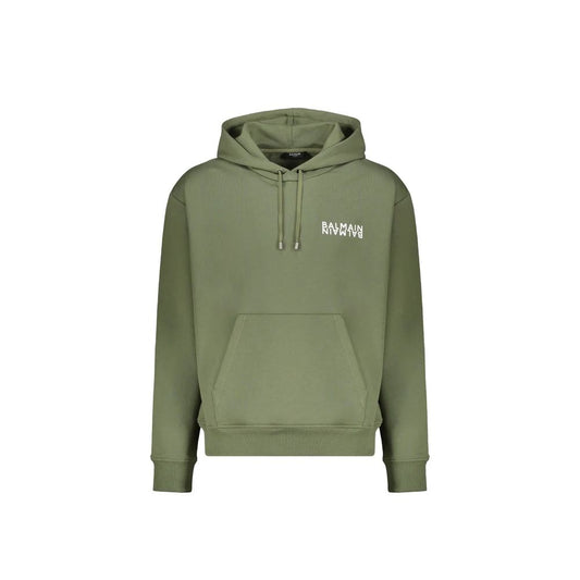 Sudadera con capucha bicolor de algodón Balmain