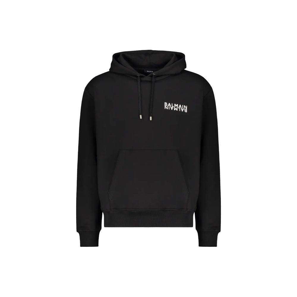 Sudadera con capucha Balmain de algodón negro