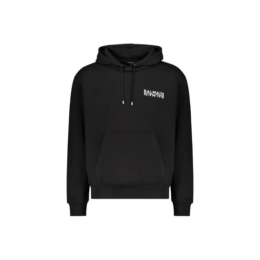 Sudadera con capucha Balmain de algodón negro