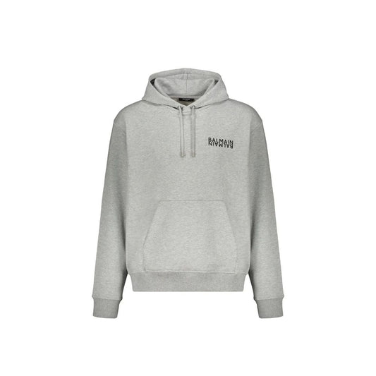 Sudadera con capucha Balmain de algodón gris