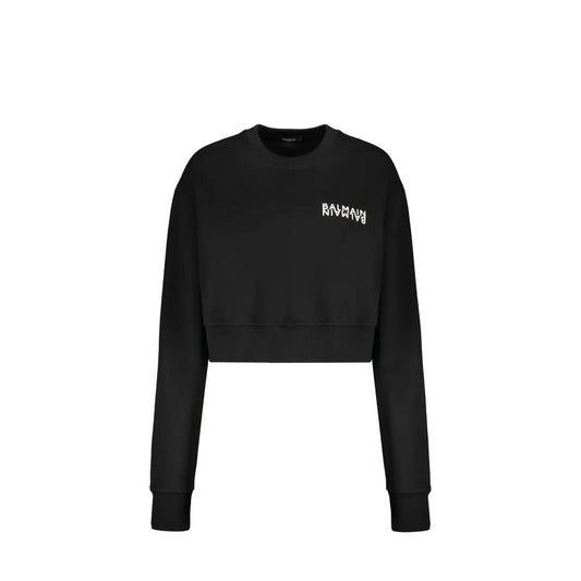 Sudadera Balmain de algodón negra