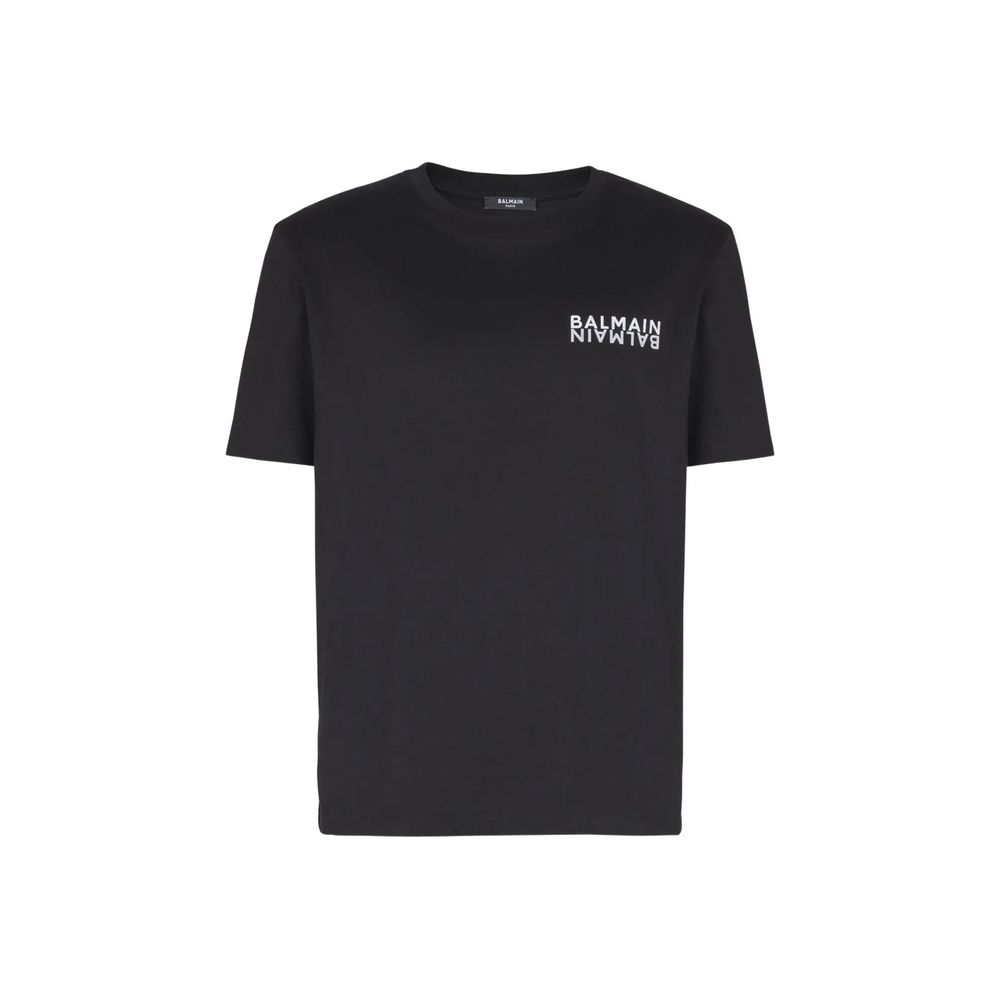 Camiseta Balmain de algodón negra