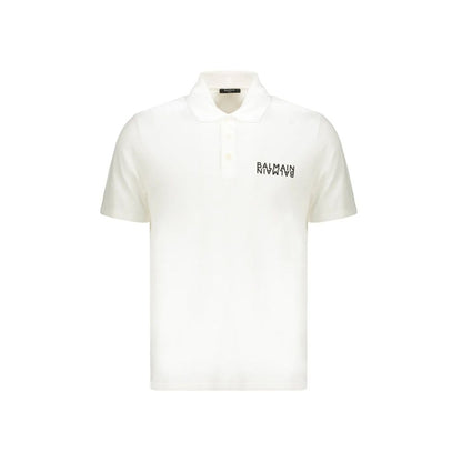 Polo de algodón blanco Balmain