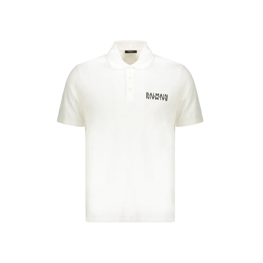 Polo de algodón blanco Balmain
