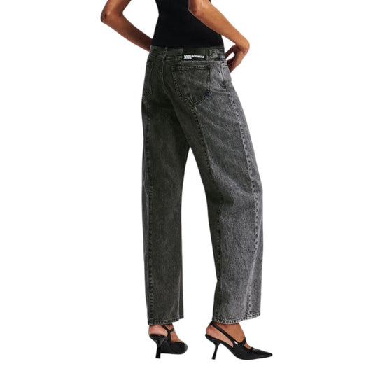Pantalones vaqueros holgados de algodón negro Karl Lagerfeld