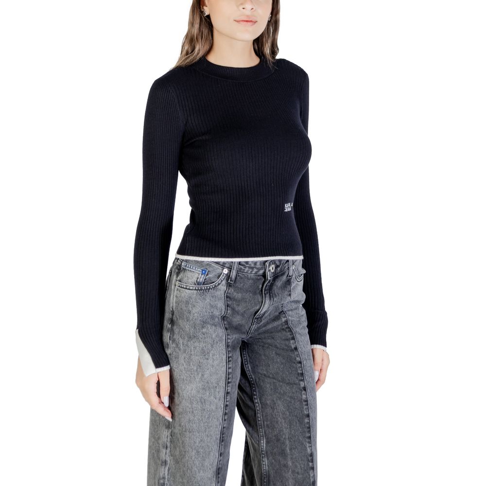 Jersey De Viscosa Negro Con Acabados Depurados Karl Lagerfeld