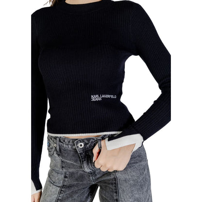 Jersey De Viscosa Negro Con Acabados Depurados Karl Lagerfeld