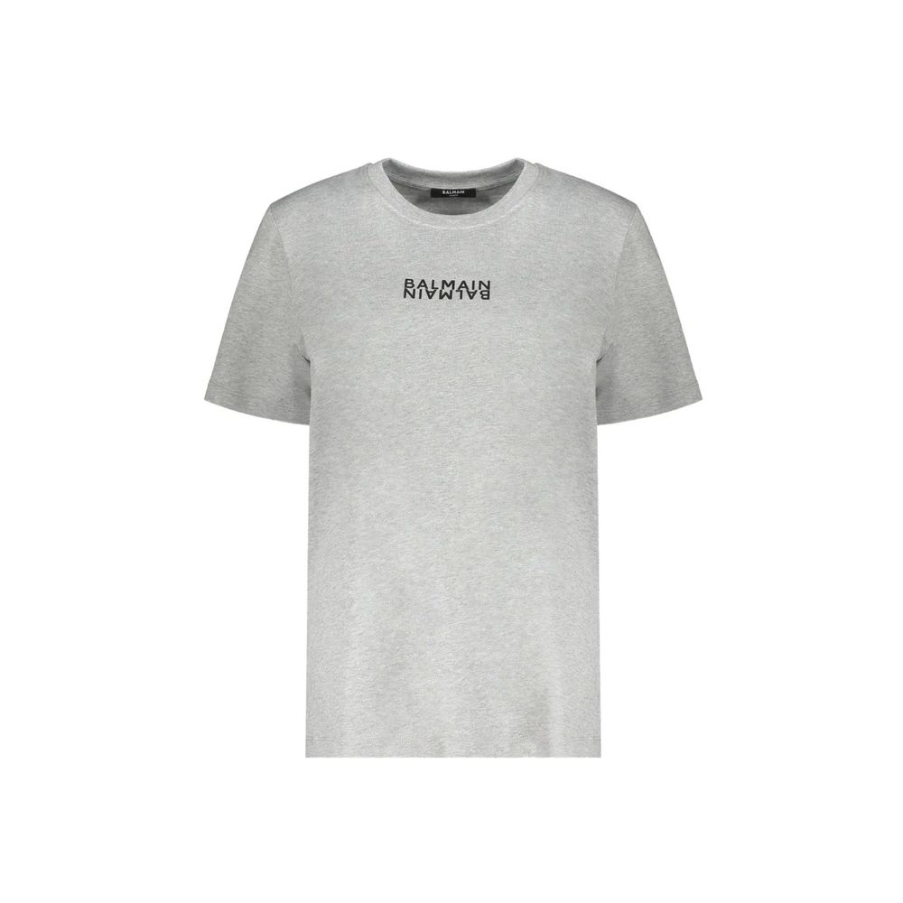 Camiseta Balmain de algodón gris