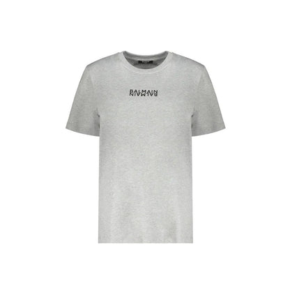 Camiseta Balmain de algodón gris