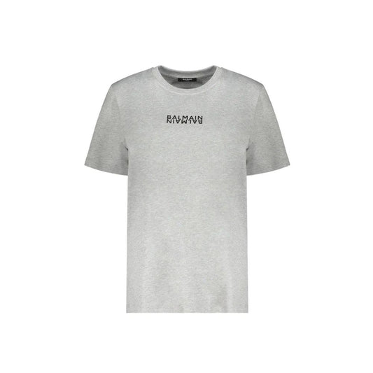 Camiseta Balmain de algodón gris