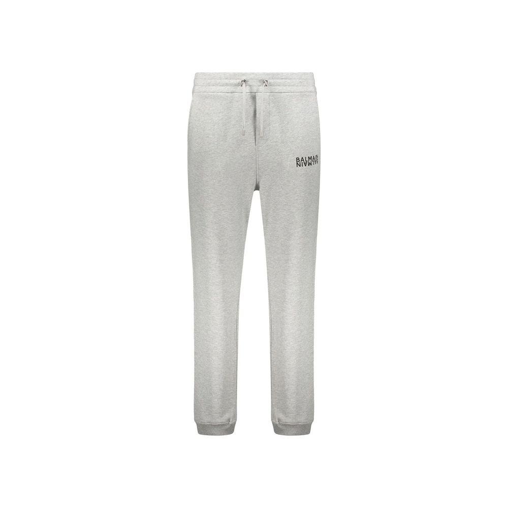 Pantalones de chándal Balmain de algodón gris (pantalones de entrenamiento)